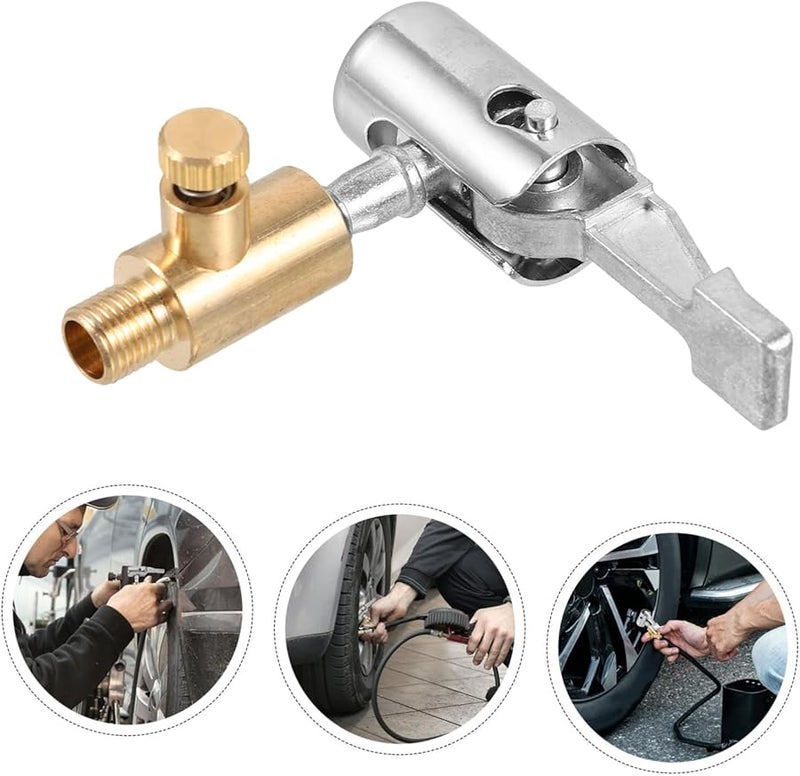 Locking Air Chuck Adapter Quick Connect Tire Inflator Nozzle for Air Compressor Car Pump - Image 4