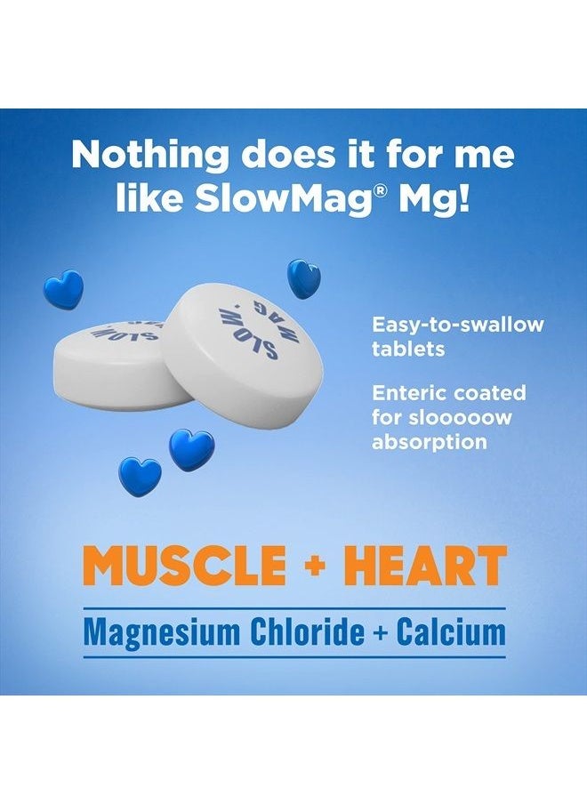 Slow-Mag - SlowMag Mg Muscle + Heart Magnesium Chloride with Calcium Supplement Tablet, 120 Count - Image 1