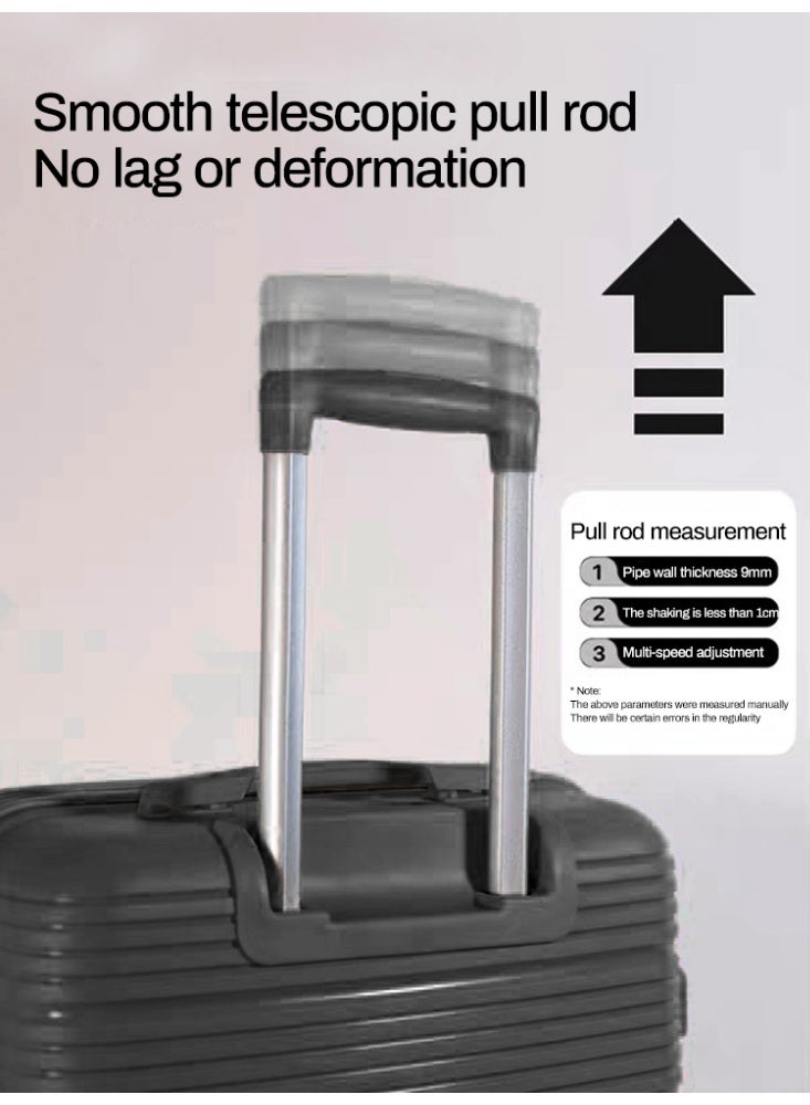 NEWCOM 20/24/28 Inch Premium Travel Suitcase - Large Capacity Compartmentalized Storage (Clothing Restraint Straps + Mesh Bags), Shock-Absorbing Silent Spinner Wheels, Available in White/Black  - Image 5