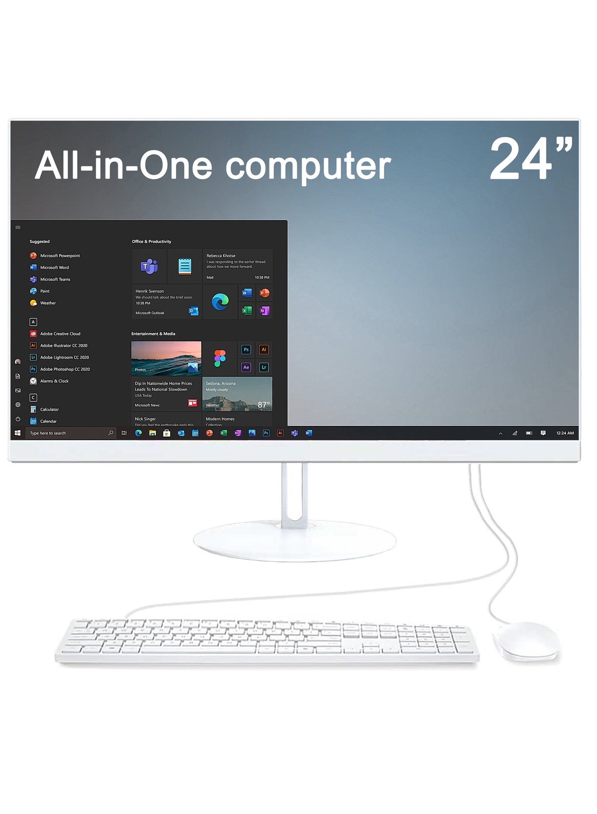 جينيريك جينيريك كمبيوتر مكتبي الكل في واحد شاشة 23.8 بوصة كاملة الدقة معالج إنتل كور i5-3380M ذاكرة 8 جيجابايت