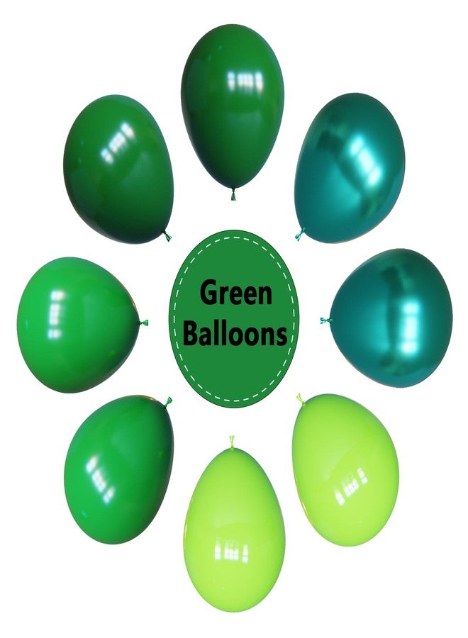 YMSZ Green Balloons, 67pcs 12 Inch Metallic Green Dark Green Lime Green Latex Balloons for St. Patrick's Day, Baby Shower, Jungle Safari Birthday Party Decorations - Image 3