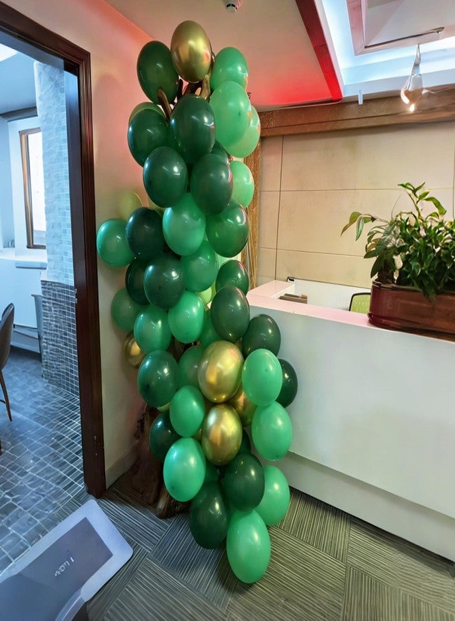 YMSZ Green Balloons, 67pcs 12 Inch Metallic Green Dark Green Lime Green Latex Balloons for St. Patrick's Day, Baby Shower, Jungle Safari Birthday Party Decorations - Image 4