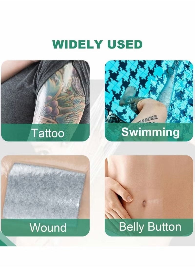 Generic - (2m x 10cm) Tattoo After Care Bandage Transparent Film Dressing, PU Film Waterproof Sticker Second Layer Skin Healing Protection Bandage Elastic Antibacterial Wound Tape - Image 1