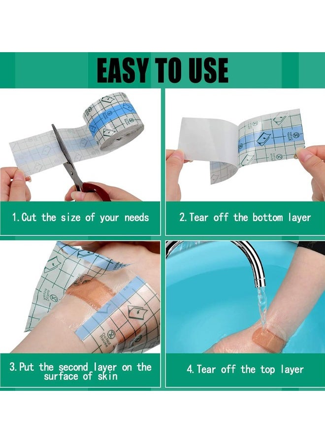Generic - (2m x 10cm) Tattoo After Care Bandage Transparent Film Dressing, PU Film Waterproof Sticker Second Layer Skin Healing Protection Bandage Elastic Antibacterial Wound Tape - Image 1