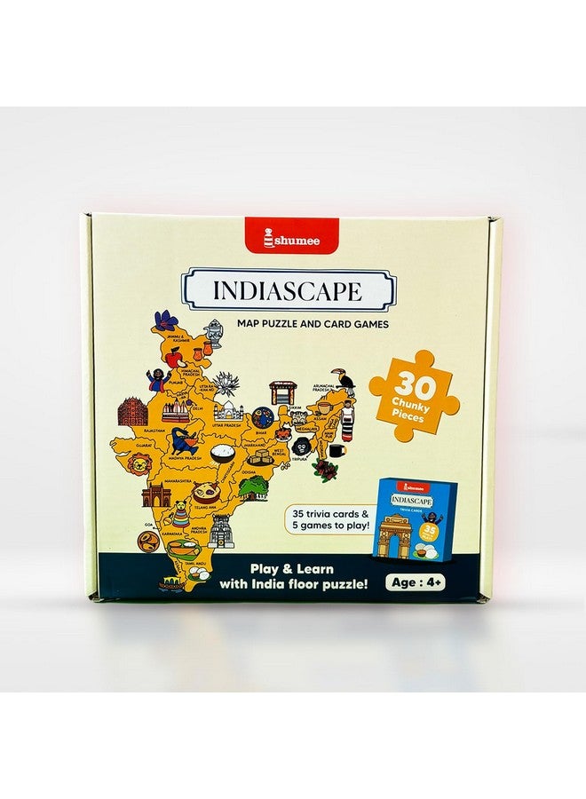 shumee Indiascape Map Puzzle and Card Games Set - 30 Piece Puzzle, 35 Trivia Cards & 5 Games- 4+ Years- Multicolour - Image 4