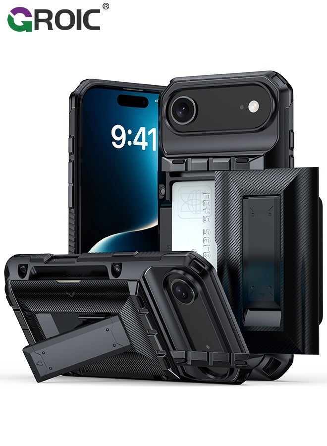 GROIC iPhone 17 Air Case Wallet with Card Holder,[Built-in Invisible Kickstand][Drop Protection Rugged Shockproof Protective],iPhone 17 Air Phone Cover, Wallet Case for iPhone 17 Air ,iPhone 17 Air Phone Shell 6.5 inch - Image 2