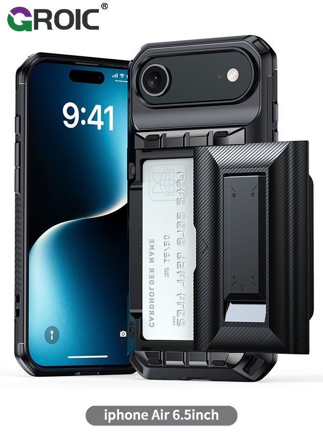 GROIC iPhone 17 Air Case Wallet with Card Holder,[Built-in Invisible Kickstand][Drop Protection Rugged Shockproof Protective],iPhone 17 Air Phone Cover, Wallet Case for iPhone 17 Air ,iPhone 17 Air Phone Shell 6.5 inch - Image 1