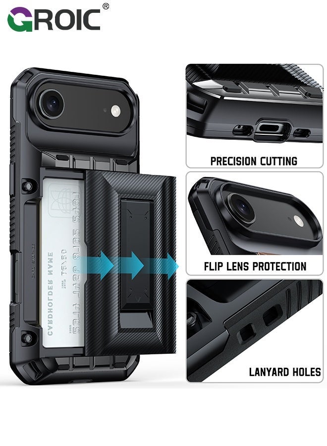 GROIC iPhone 17 Air Case Wallet with Card Holder,[Built-in Invisible Kickstand][Drop Protection Rugged Shockproof Protective],iPhone 17 Air Phone Cover, Wallet Case for iPhone 17 Air ,iPhone 17 Air Phone Shell 6.5 inch - Image 3