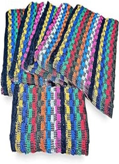 SIGNOOLA Signoola Multi-Purpose Towel Set Of 3 Pcs 50 x 90 cm Multicolor Squares, 100% cotton. 