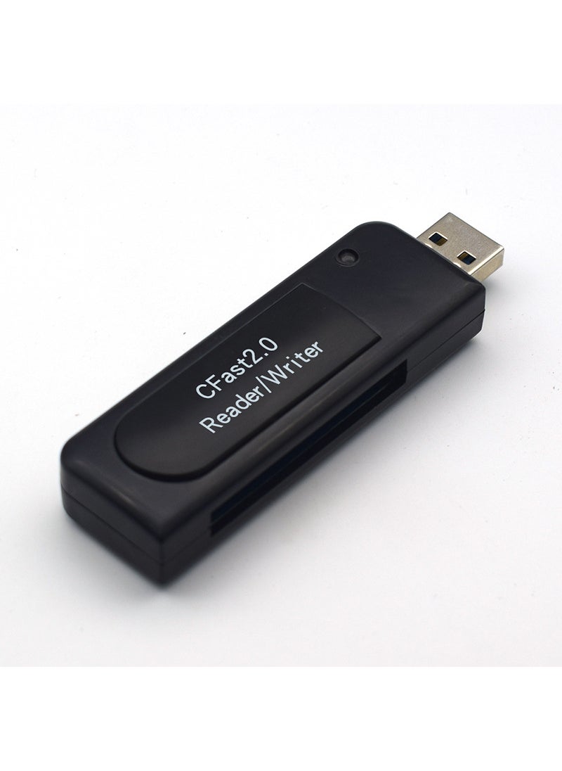 High-Speed CFast2.0 Reader USB3.0 Compatible with Canon C300 Nikon D4 D5D6 D850 DSLR Cameras External Interface Fireproof Material Black 