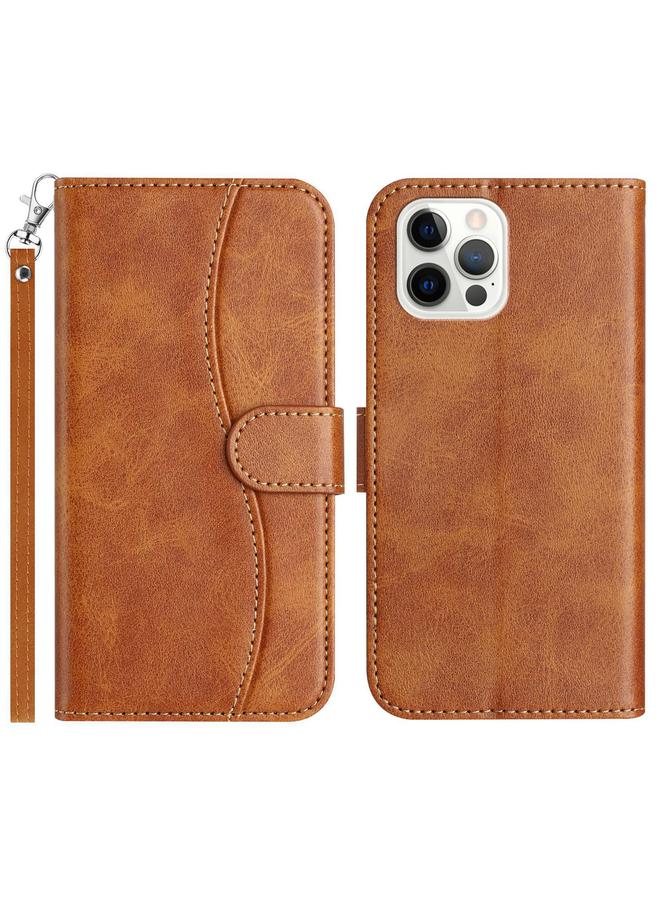 زبون جراب هاتف جلدي مزدوج الطي على شكل حرف S لهاتف iPhone 12 Pro Max - Image 1