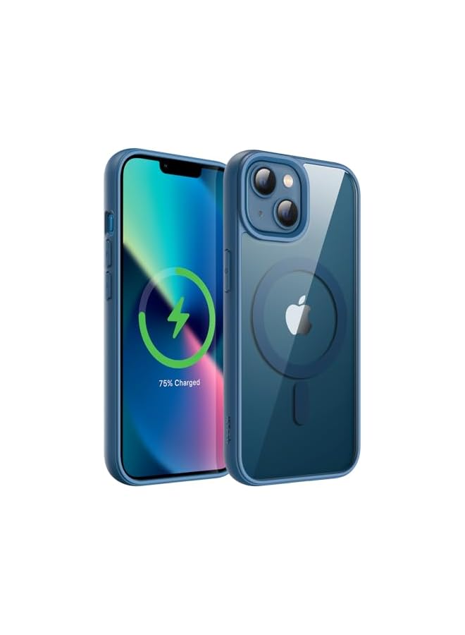 JETech Magnetic Case for iPhone 13 mini 5.4-Inch Compatible with MagSafe, Shockproof Phone Bumper Cover, Solid Color Matte TPU Frame, Anti-Scratch Clear Back (Blue) - Image 1