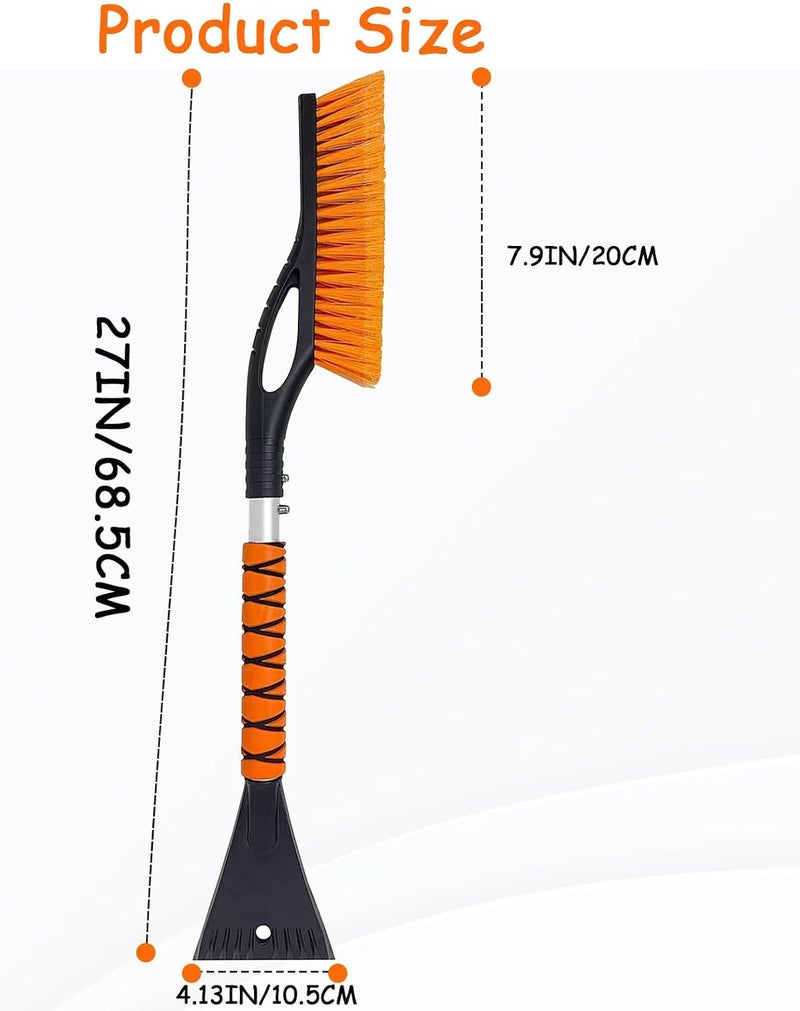 Wewymewo 27'' Snow Brush and Ice Scrapers for Car Windshield, 2-in-1 Car Accessories Detachable Snow Ice Scraper and Brush with Foam Grip for Cars, Trucks, SUVs - Image 2