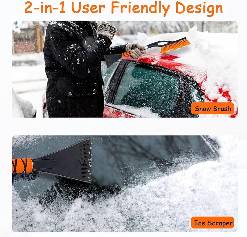 Wewymewo 27'' Snow Brush and Ice Scrapers for Car Windshield, 2-in-1 Car Accessories Detachable Snow Ice Scraper and Brush with Foam Grip for Cars, Trucks, SUVs - Image 3