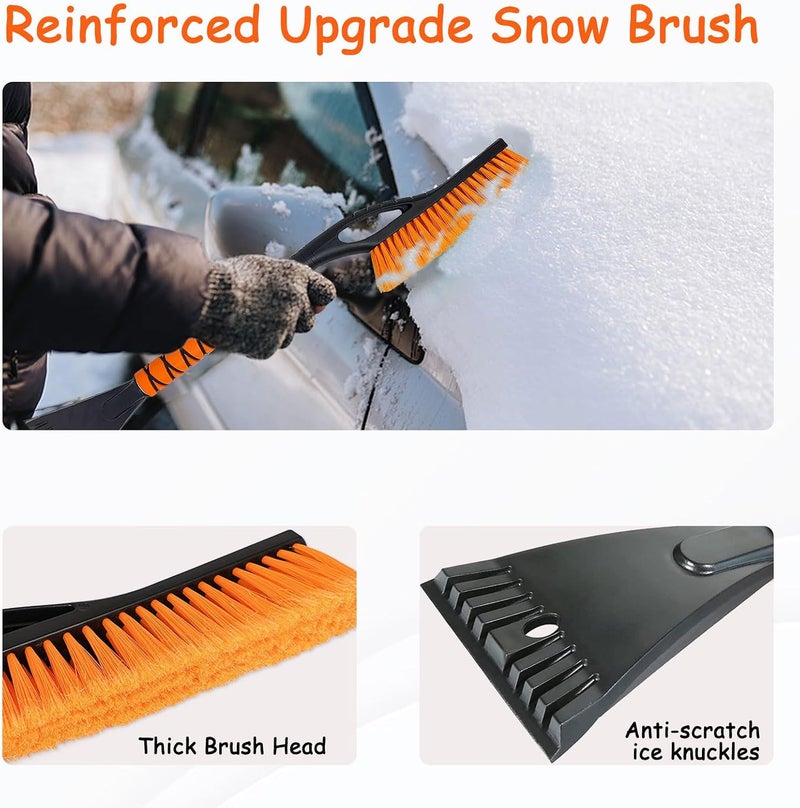 Wewymewo 27'' Snow Brush and Ice Scrapers for Car Windshield, 2-in-1 Car Accessories Detachable Snow Ice Scraper and Brush with Foam Grip for Cars, Trucks, SUVs - Image 5