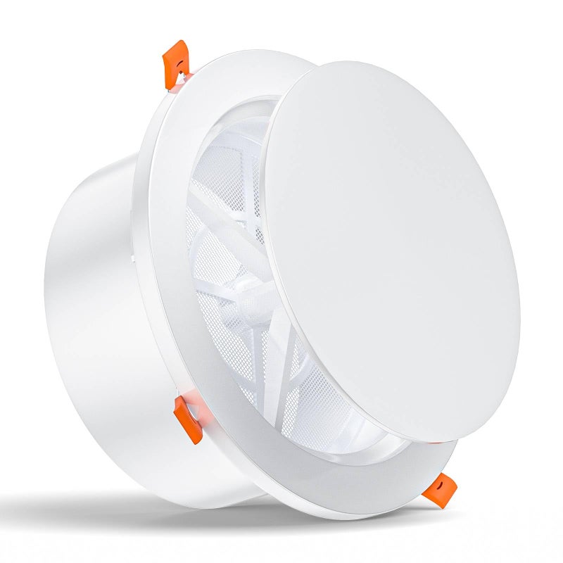 HG Power [Upgraded] HG Power 6 Inch Round Vent Cover with Adjustable Panel & Removable Mesh Screen â€“ ABS Ceiling Diffuser with Lock-Clip Design for HVAC, Bathroom, Kitchen, Wall and Duct Air Vents, White - Image 1