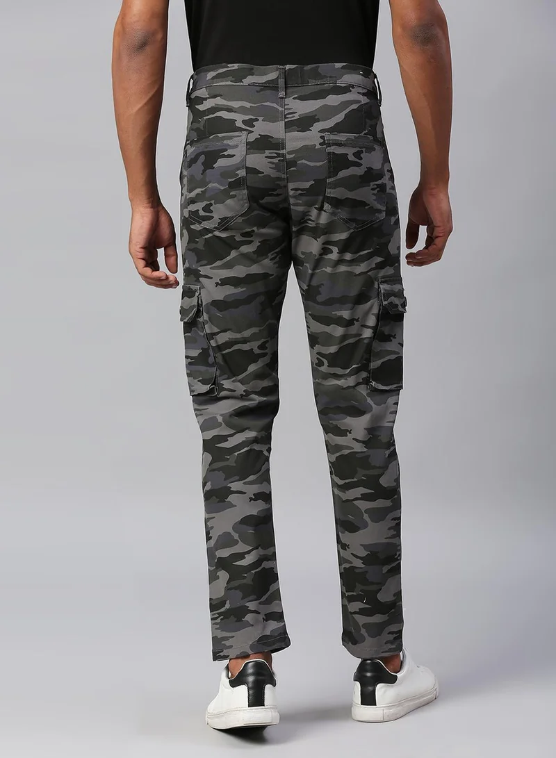 Dennis Lingo Men's Natural Grey Tapered Fit Cargo Trousers - Stylish and Durable