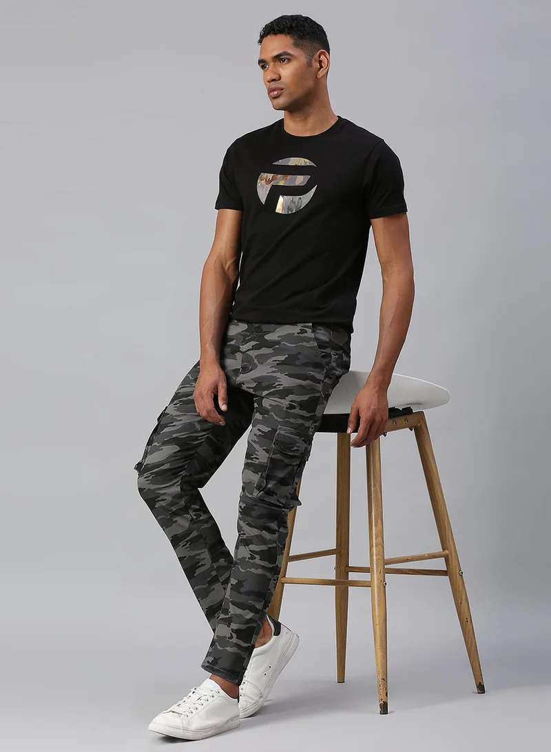 Dennis Lingo Men's Natural Grey Tapered Fit Cargo Trousers - Stylish and Durable