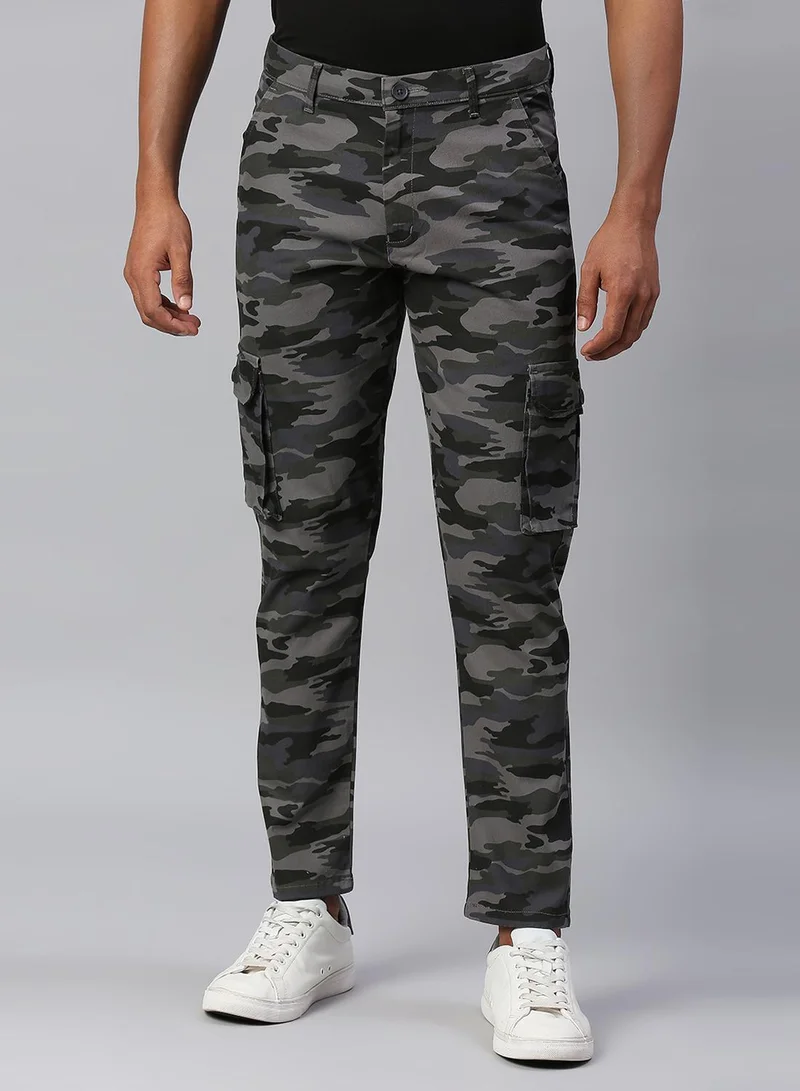 Dennis Lingo Men's Natural Grey Tapered Fit Cargo Trousers - Stylish and Durable