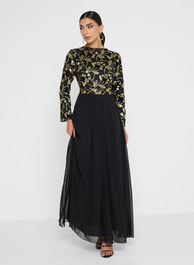 Golden Apple Golden Sequin Top Maxi Dress