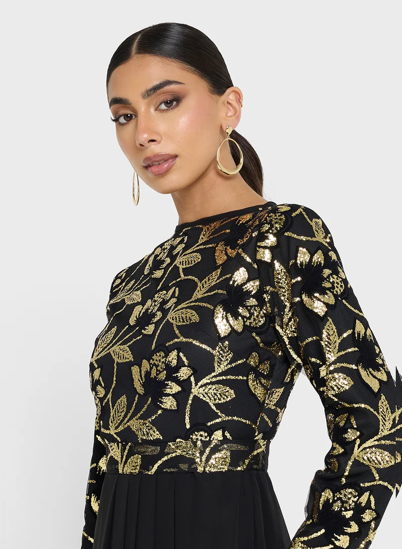 Golden Apple Golden Sequin Top Maxi Dress