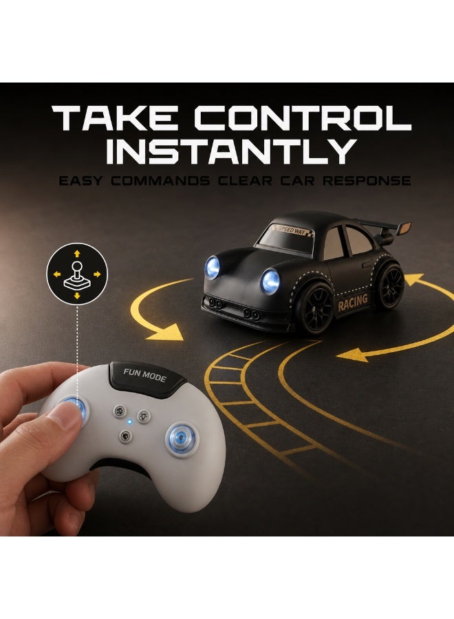 Drifting RC Car 360° Rotation, 1:40 Scale LED Light & Funny Sound, Follow & Escape Mode, Auto-Demo, 4.5X Speed, Small Portable RC Toy for Kids, Adults - Image 5
