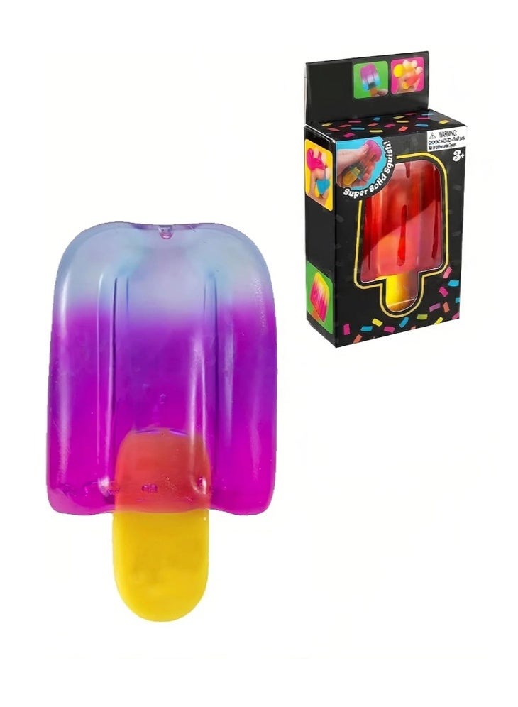 Popsicle Squishy Toy - Stress Relief Fidget Toy, Sensory Squeeze Ball for Kids & Adults, Portable Anxiety Relief Popsicle