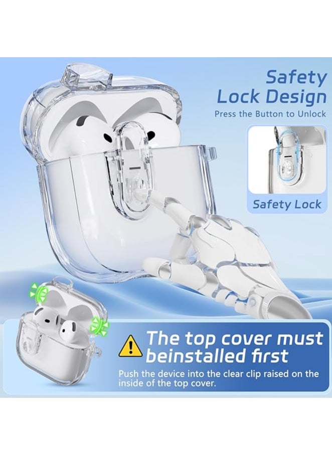 Generic - Safety Lock Clear Case for Airpods 4 Case 2024 with Active Noise Cancellation Case,Soft TPU Anti-Yellowing Case (Clear) - Image 1