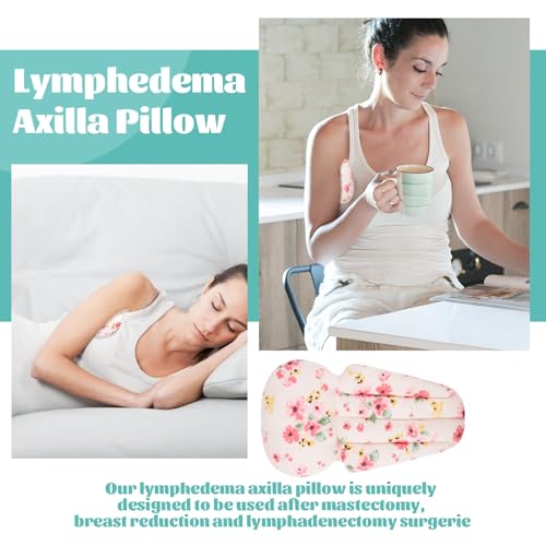 RoamReady Lymphedema Axilla Pillow Armpit Pain Relief Mastectomy Recovery Supplies, 4PCS Cotton Lumpectomy Mastectomy Pillows Post OP Multicolor Breast Surgery Pillow (Pink Flower) - Image 4