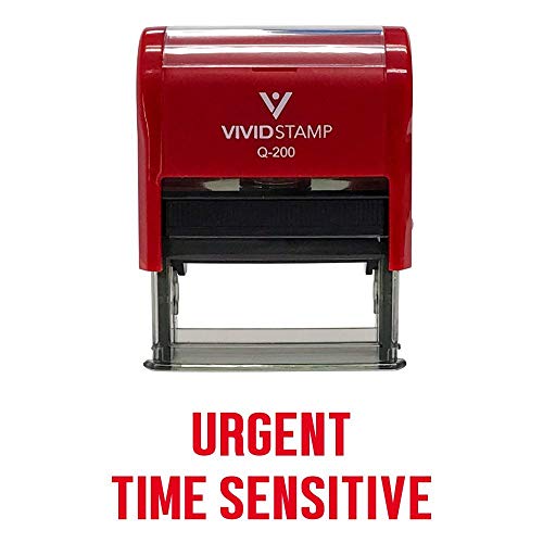 Vivid Stamp Urgent TIME Sensitive Self Inking Rubber Stamp (Red Ink) - Medium - Image 2