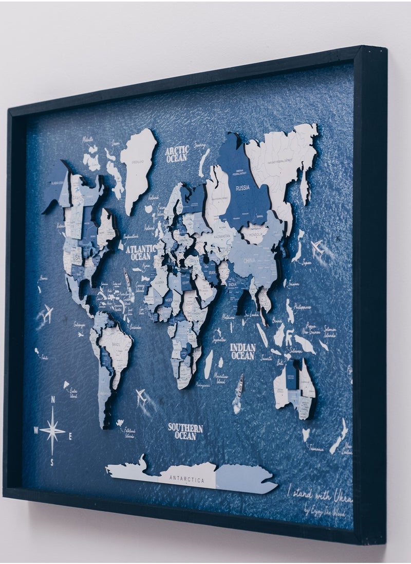 Enjoy The Wood - Framed World Map with Ocean Background Wall Art Wood Travel Decor 3D World Map On Board Wall Rustic Decoration Housewarming Gift - Aqua Ocean - pzsku/ZCCD208ED45CC591D4AE1Z/45/_/1723097261/fa95502e-f588-4c16-afda-a74dd6094b5e