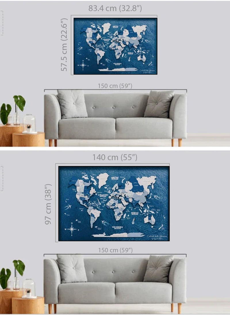 Enjoy The Wood - Framed World Map with Ocean Background Wall Art Wood Travel Decor 3D World Map On Board Wall Rustic Decoration Housewarming Gift - Aqua Ocean - pzsku/ZCCD208ED45CC591D4AE1Z/45/_/1723097321/76601d81-15b6-4934-af98-605fe8e02cca