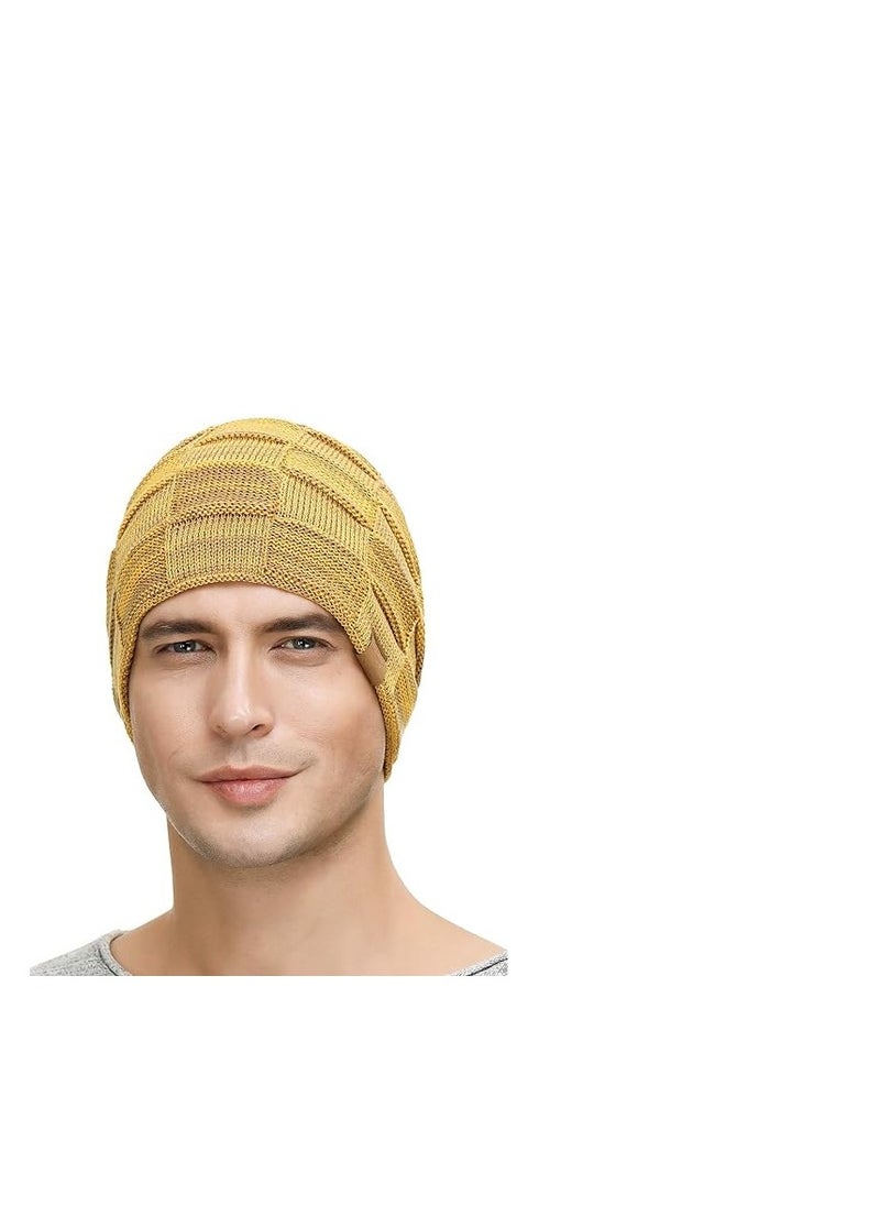 KASTWAVE - Mens Slouchy Beanie Hats, 2 Packs Slouchy Beanie for Men Winter Hats for Guys Cool Beanies Mens Lined Knit Warm Thick Skully Stocking Binie Hat, Blue/Army Green - Image 1