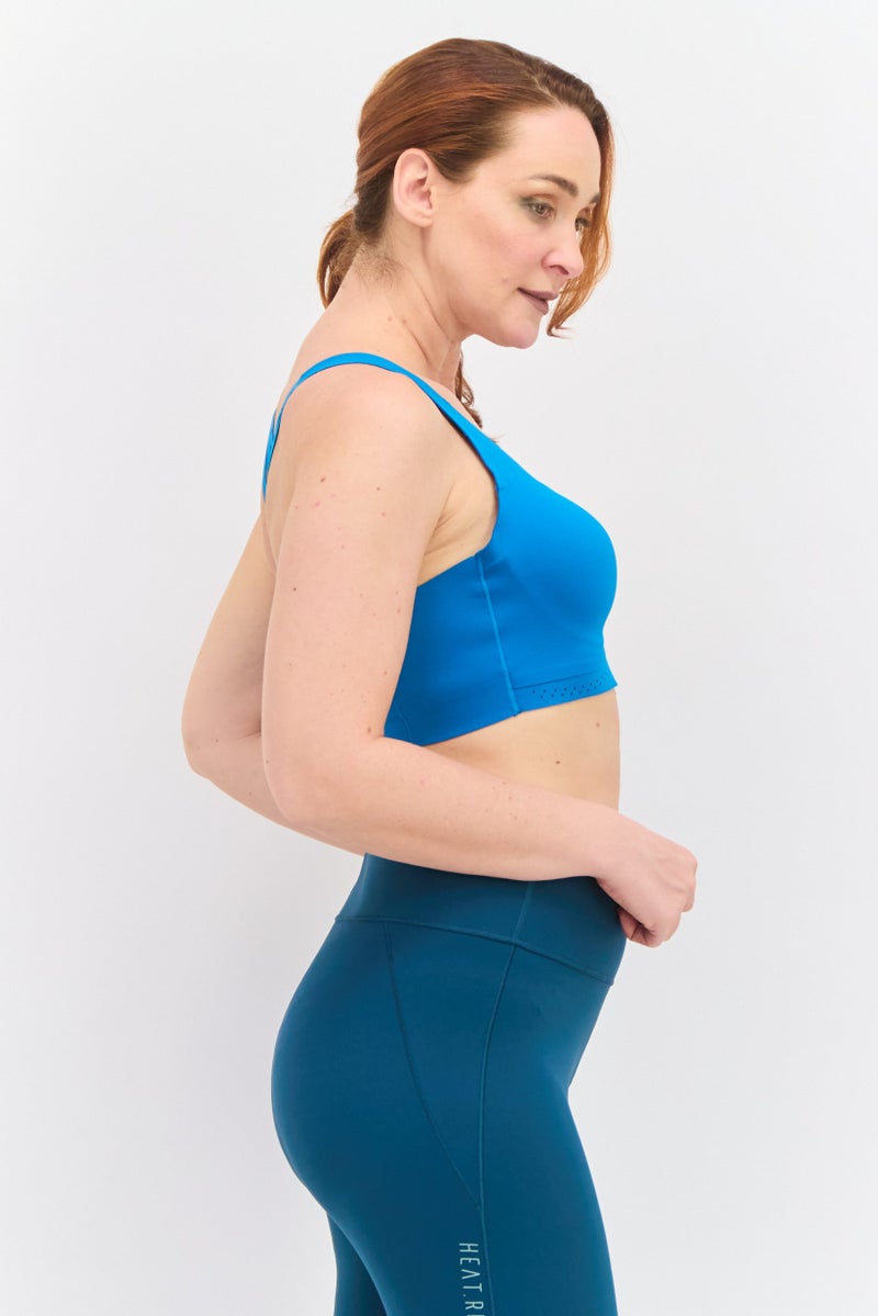 Brooks Women Sportswear Fit Lightly Padded Running Sports Bra, Blue - Image 3