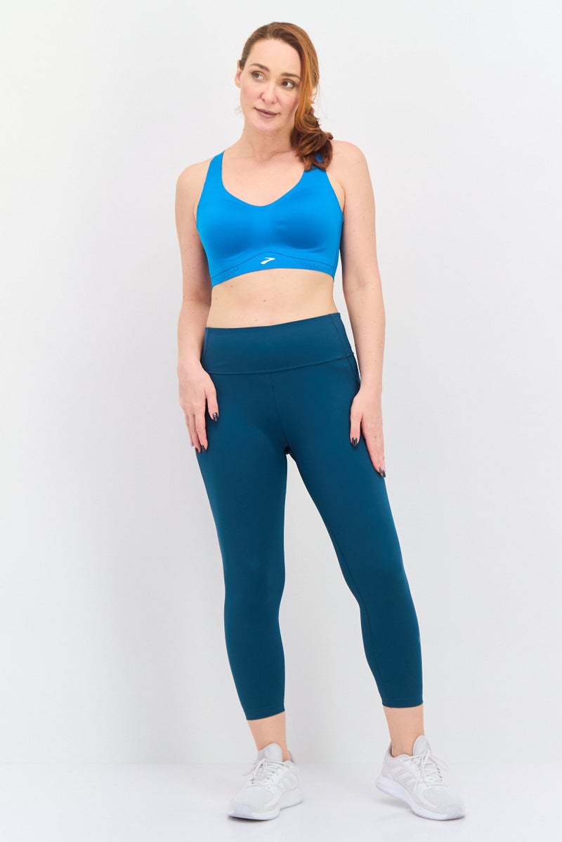 Brooks Women Sportswear Fit Lightly Padded Running Sports Bra, Blue - Image 2