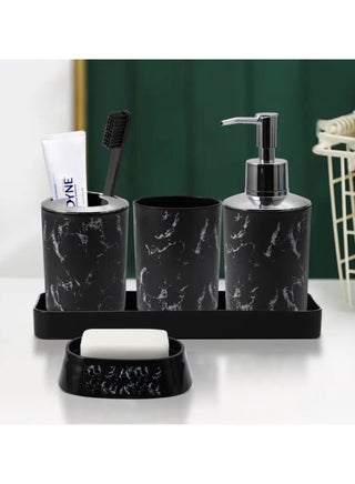 Marble Pattern Bathroom Accessories Set With Soap Dispenser, Soap Dish, Toothbrush Holder, Toothbrush Cup, Storage Tray - pzsku/ZCCD21B2A60C6EE49F7E2Z/45/1743973598/4c22c68a-71dd-45aa-997a-0b2e89c17685