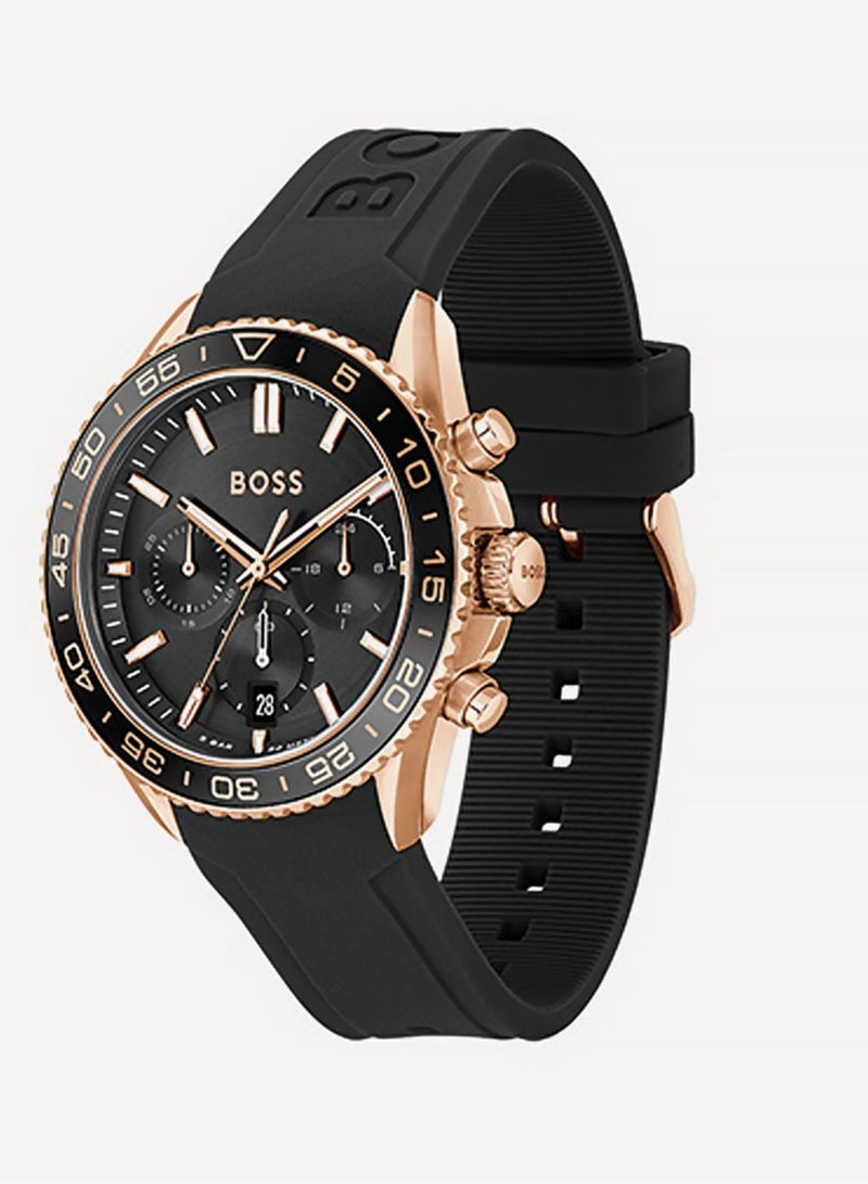 بوس ساعة BOSS Runner للرجال كرونوغراف بحزام سيليكون - 1514168 - Image 2