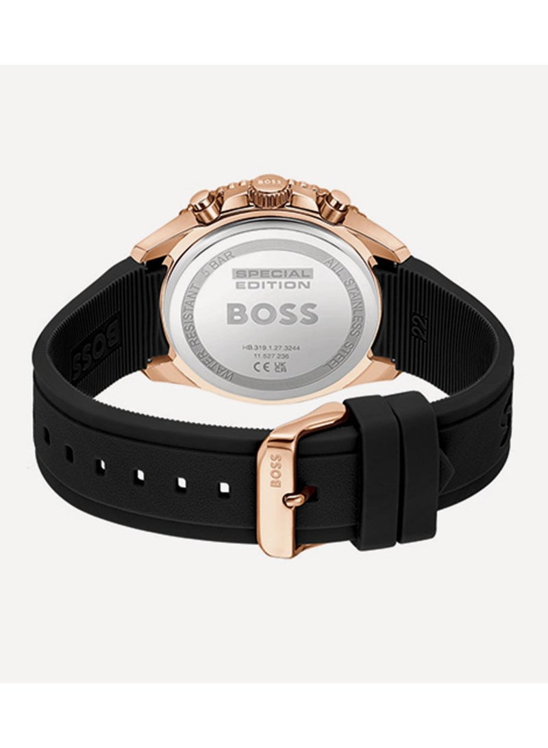 بوس ساعة BOSS Runner للرجال كرونوغراف بحزام سيليكون - 1514168 - Image 3