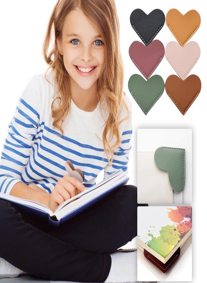 Wayzton Leather Heart Bookmarks, Wayzton Corner Page Book Accessories for Women, Kids, Cute Handmade Reading Gifts - Image 2