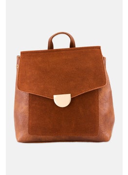 Moda Luxe Women Solid Backpack 26 L x 28 H x 13 W cm, Brown  - Image 1