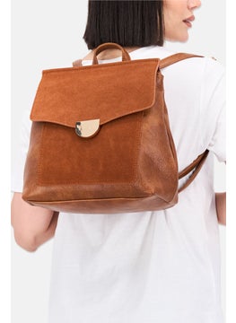 Moda Luxe Women Solid Backpack 26 L x 28 H x 13 W cm, Brown  - Image 2