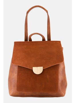 Moda Luxe Women Solid Backpack 26 L x 28 H x 13 W cm, Brown  - Image 4