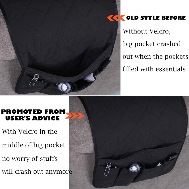 Organizer Non-Slip Remote Control Holder with 5 Pockets Couch Sofa Chair Armchair Caddy for Smart Phone, Book, Magazines, Ipad (Black) - Image 4