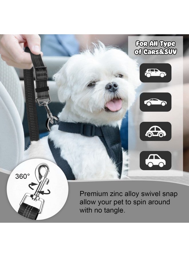 BWOGUE 2 Packs Dog Cat Safety Seat Belt Strap Car Headrest Restraint Adjustable Nylon Fabric Dog Restraints Vehicle Seatbelts Harness Black Elastic Bungee - Image 5