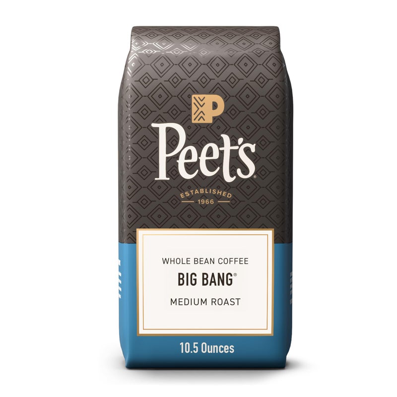 Peet's Coffee قهوة بيتس، قهوة حبوب متوسطة التحميص، قهوة أرابيكا 100% - بيغ بانغ 63 أونصة (6 أكياس من 10.5 أونصة) - Image 1