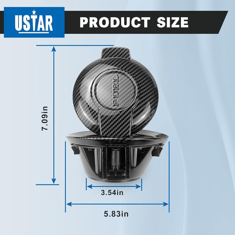 USTAR Carbon Fiber Fuel Filler Housing Gas Tank Door Cover for Dodge Challenger 2008-2019 - Image 5