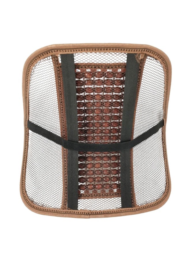 Ergonomic Mesh Back Support Cushion with Wooden Massage Beads for Car, Office, Home Chair Lumbar Support Pad for Posture Correction and Back Pain Relief, Breathable Mesh Design (38x27cm) - Image 2