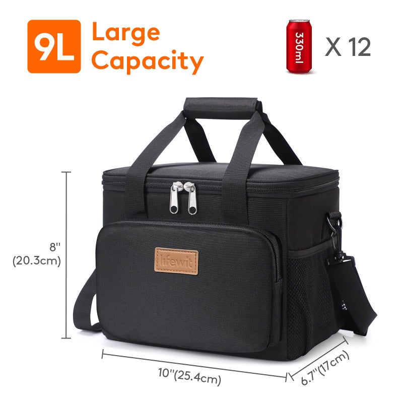 Lifewit Medium Lunch Bag Insulated Lunch Box Soft Cooler Cooling Tote for Adult Men Women, Orange 12-Can (9L) - Image 3