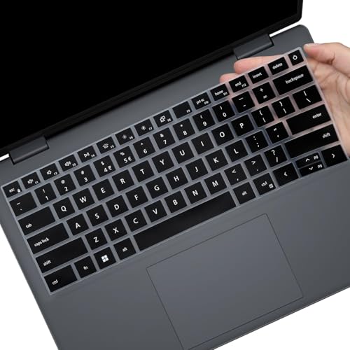 RAYA Silicone Keyboard Cover for Dell Inspiron 14 Plus [ 5440/5441 / 7440/7441 ] and Dell 14 Plus [ DB04255 / DB14250 / DB14255 ] 14inch Laptops [Will NOT fit for Dell Pro 14 Laptops] (Black) - Image 1