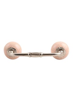 Indian-Shelf IndianShelf 1 Pack Ceramic Pink Drawer Pulls T Bar Vintage Kitchen Cabinet Handles Silver Hardware 4 Hole to Hole Dresser Door Handle BH455CRACK48  - Image 1